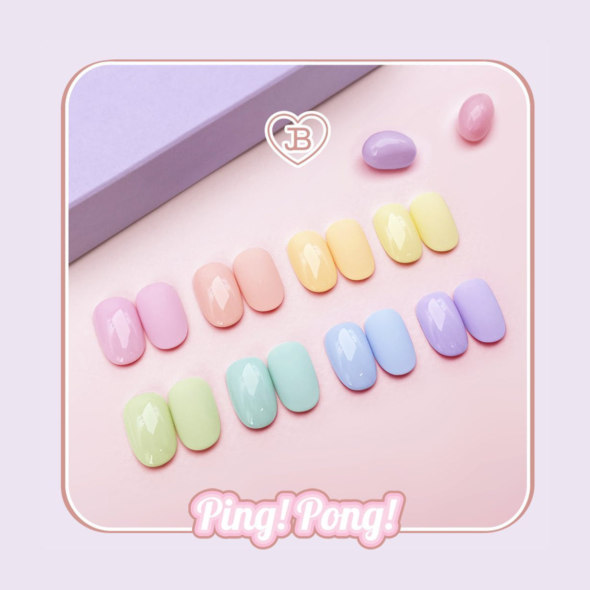 JIN.B Ping Pong Collection 8 Piece Pastel Color Gel