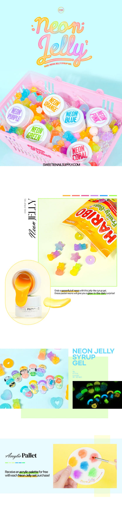 Neon Jelly Syrup Gel (6 pc)